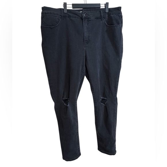 Seven7 Black Denim Jeans with Knee Holes - Picture 1 of 4